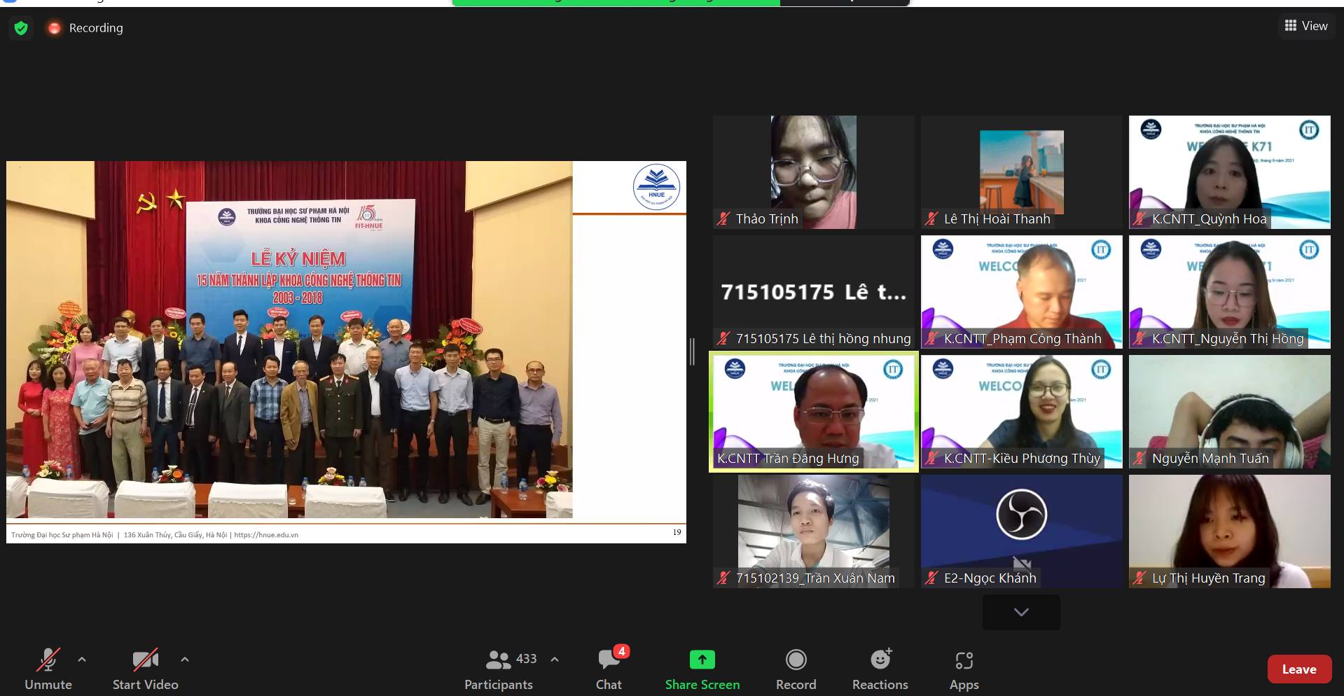 Chương trình gặp mặt sinh viên K71